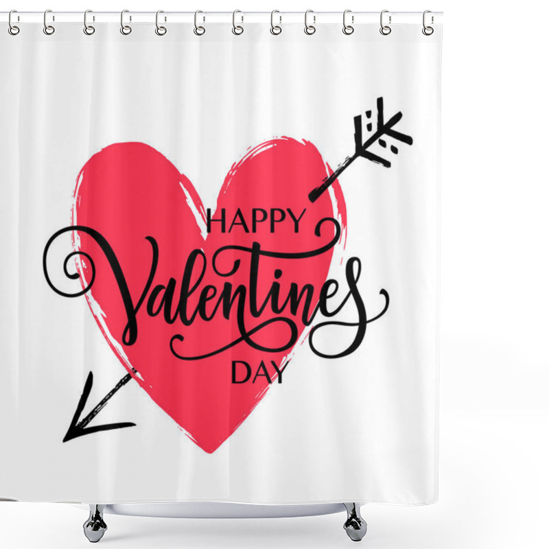 Personality  Happy Valentine's Day Lettering Shower Curtains