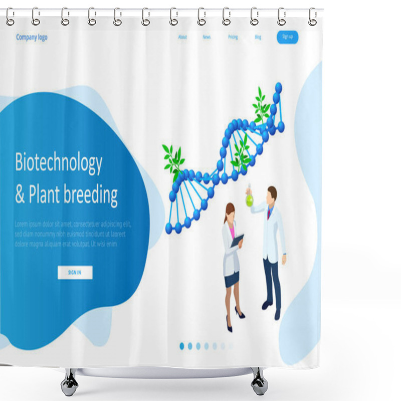 Personality  Isometric Concept Of Laboratory Exploring New Methods Of Plant Breeding And Agricultural Genetics. Plants Growing In The Test Tubes. Shower Curtains