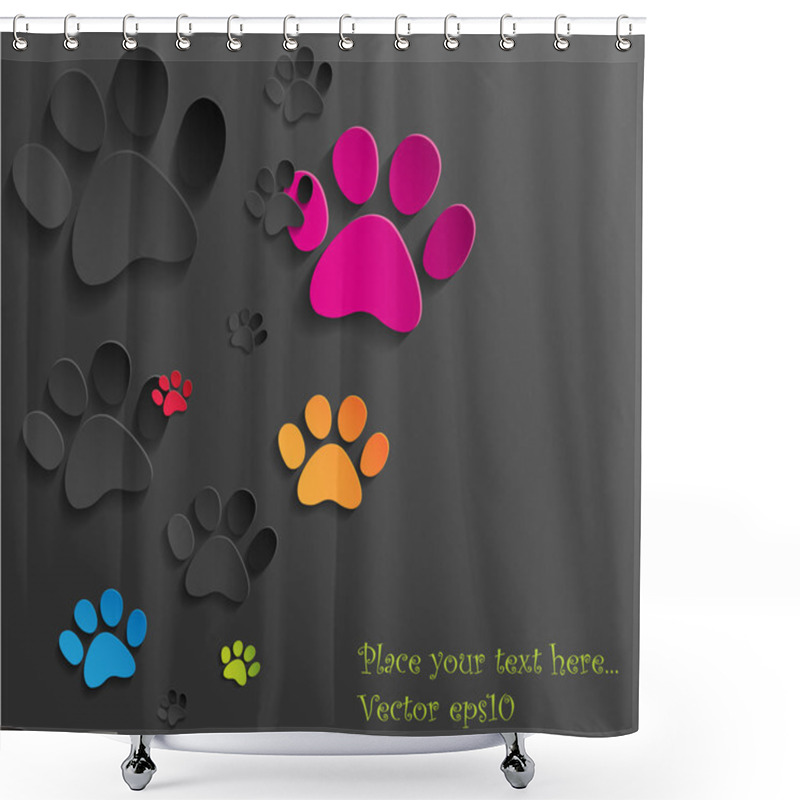 Personality  Cat Paws Background. Shower Curtains