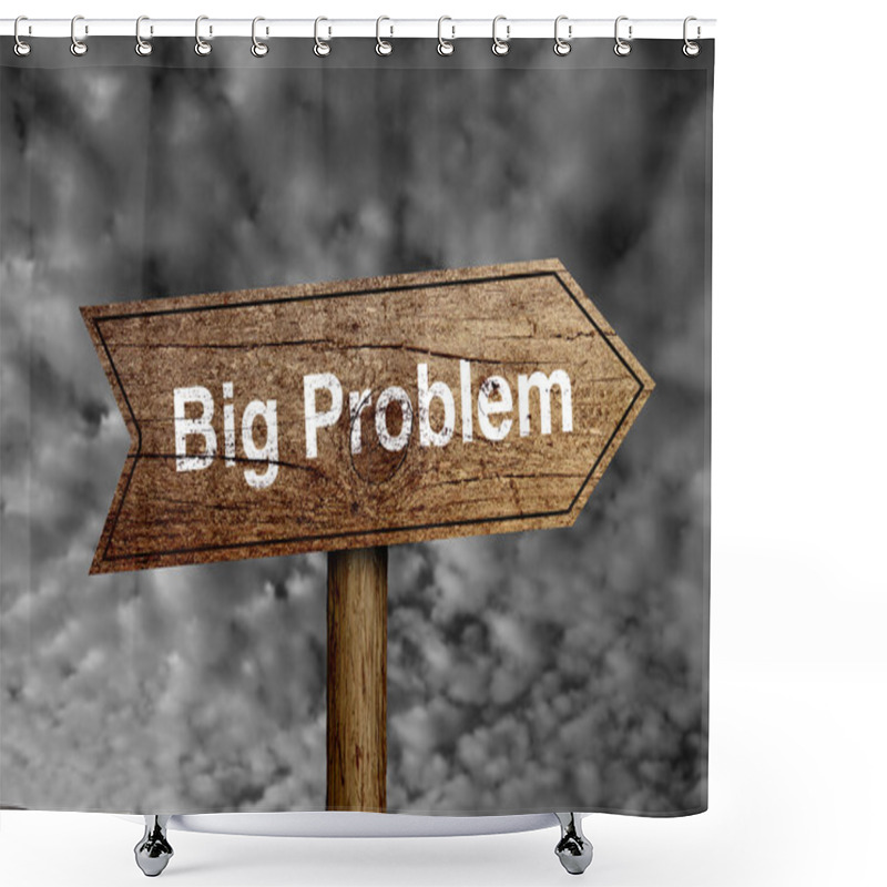 Personality  Big Problem Road Sign Shower Curtains