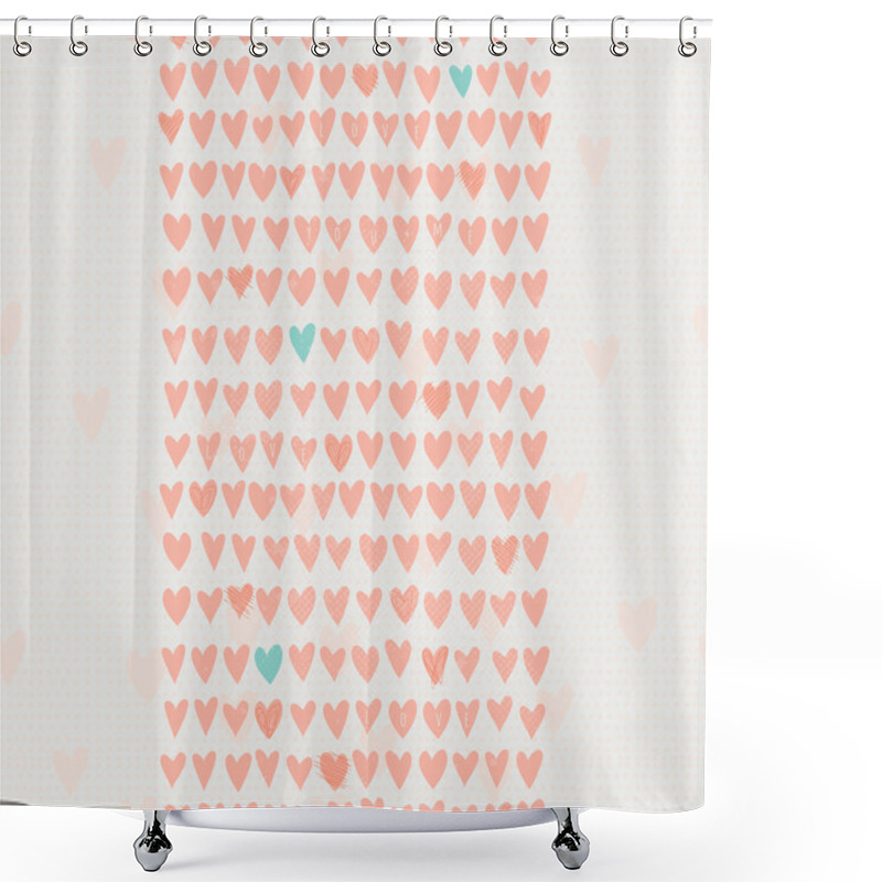 Personality  Small Hand Drawn Hearts Pattern Shower Curtains