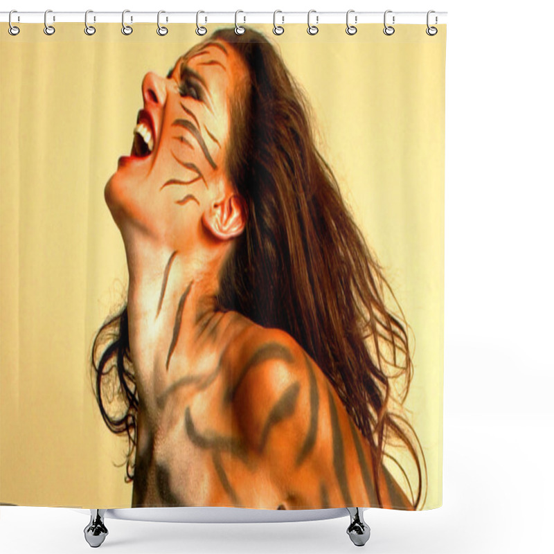 Personality  Woman Wild Tiger Shower Curtains