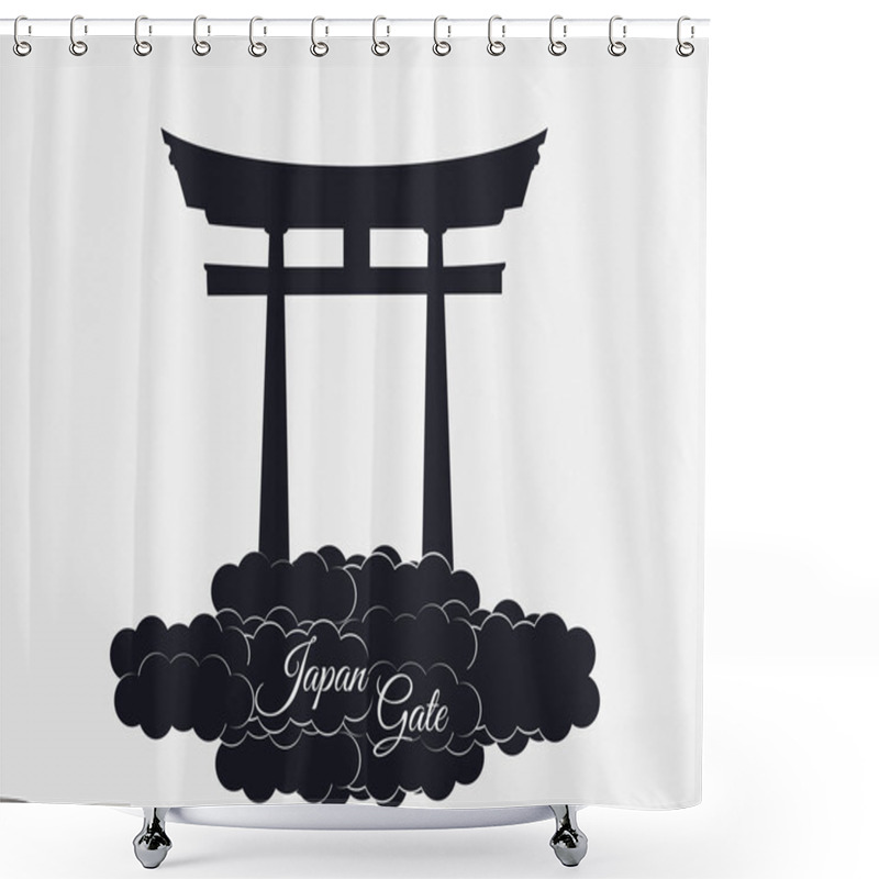 Personality  Japan Gate Isolated On White Background, Torii Gate, Japanese Gate. Torii Gate In The Clouds. Symbol Japan. Shower Curtains