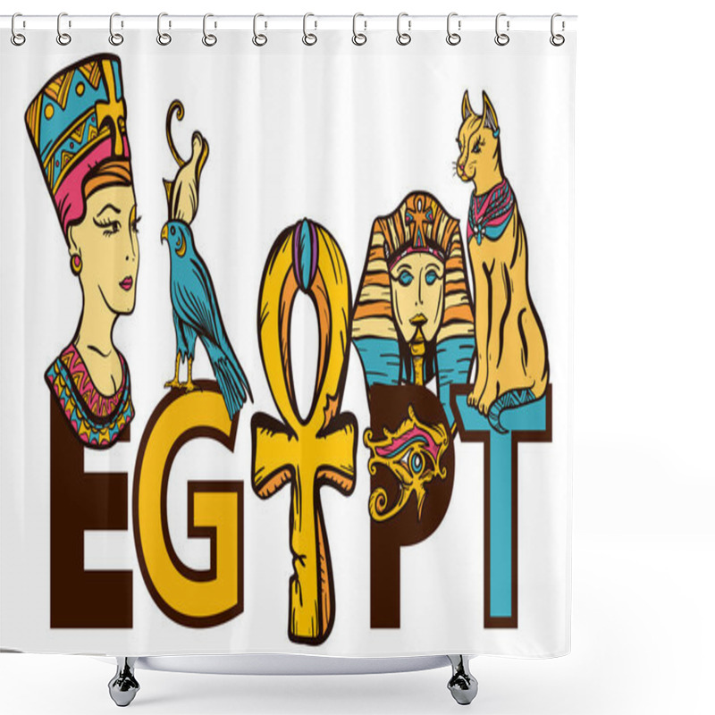 Personality  Ancient Egypt Seamless Pattern, Old School Tattoo. Egypt Shower Curtains