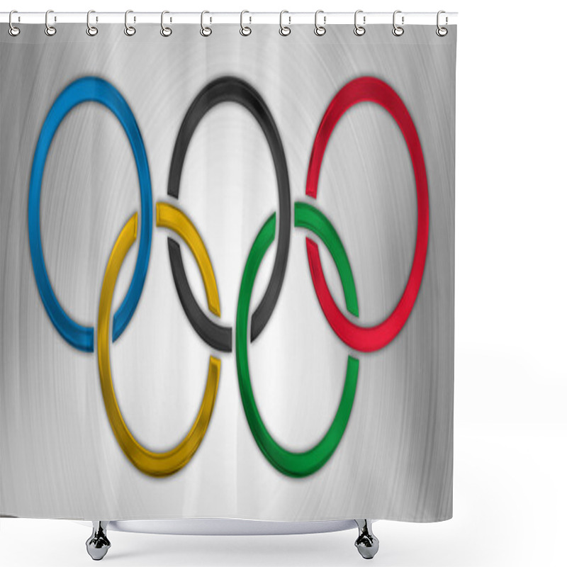 Personality  RIO DE JANEIRO - BRAZIL, YEAR 2016 - Olympic Games Symbol, Five Olympics Rings Shower Curtains