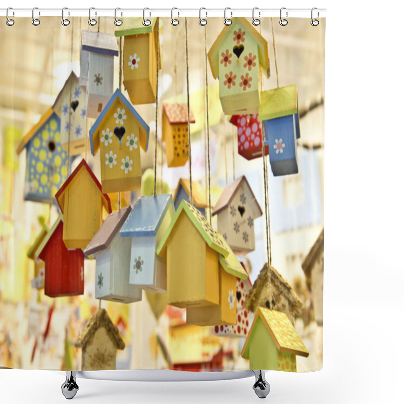 Personality  Many Wooden Birdhouses Shower Curtains