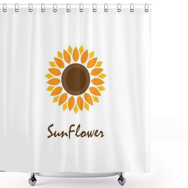 Personality  Sunflower Vector Design Illustration Template  Shower Curtains