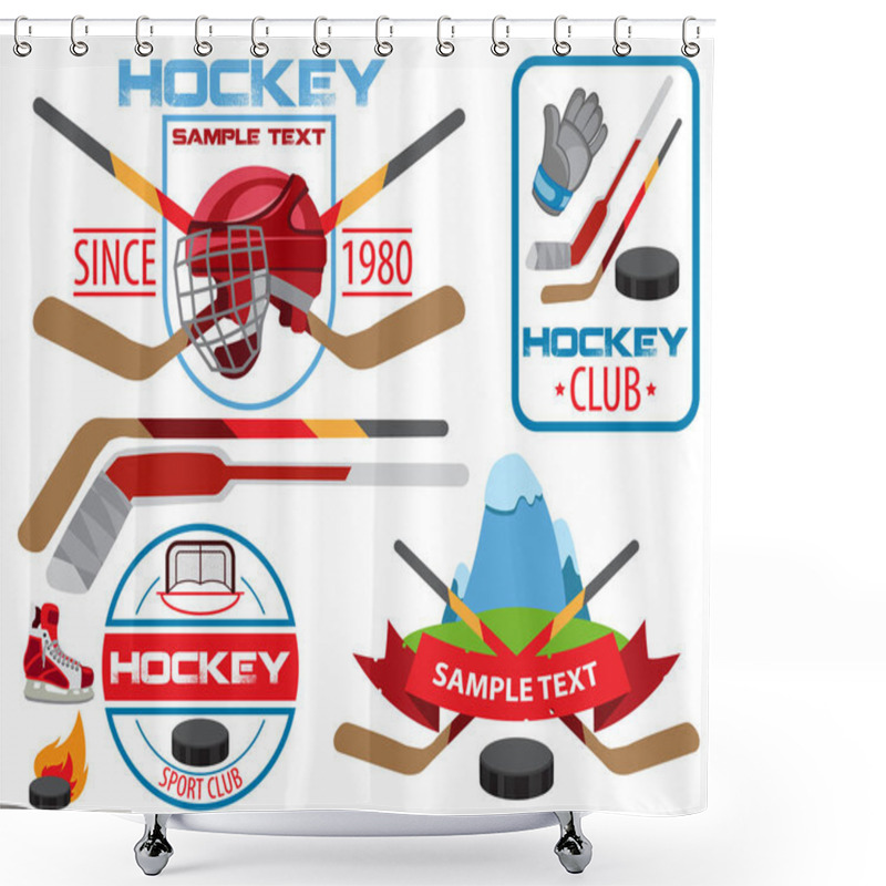 Personality  Ice Hockey Labels Shower Curtains