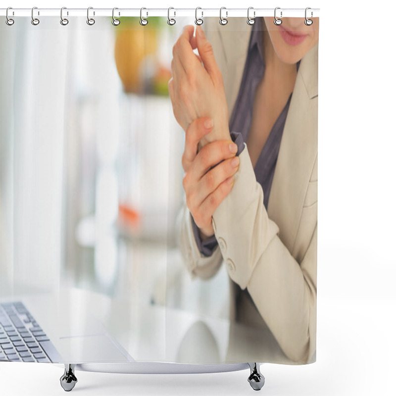 Personality  Business Woman With Wrist Pain Shower Curtains