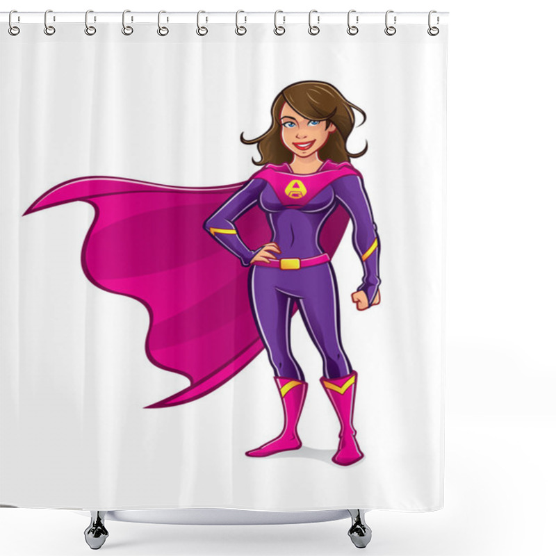 Personality  Superhero Girl Standing Shower Curtains