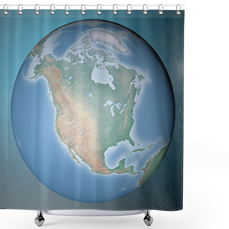 Personality  Earth Standing On Clean Space Shower Curtains