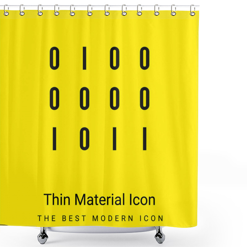 Personality  Binary Data Numbers Minimal Bright Yellow Material Icon Shower Curtains