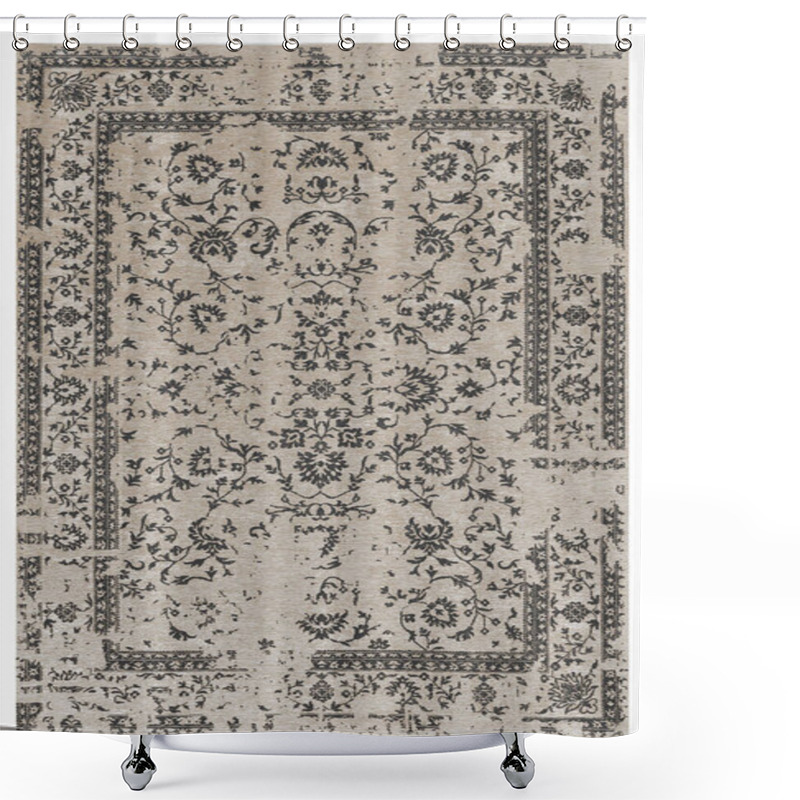 Personality  Carpet Bathmat And Rug Boho Style Ethnic Design Pattern With Distressed Woven Texture And Effect Shower Curtains