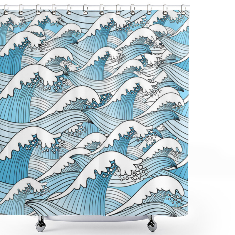 Personality  Texture Of Sea Waves Shower Curtains