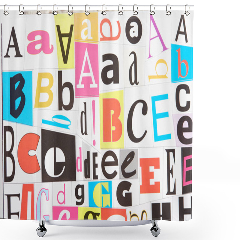 Personality  Letters From Magazine Clippings Shower Curtains