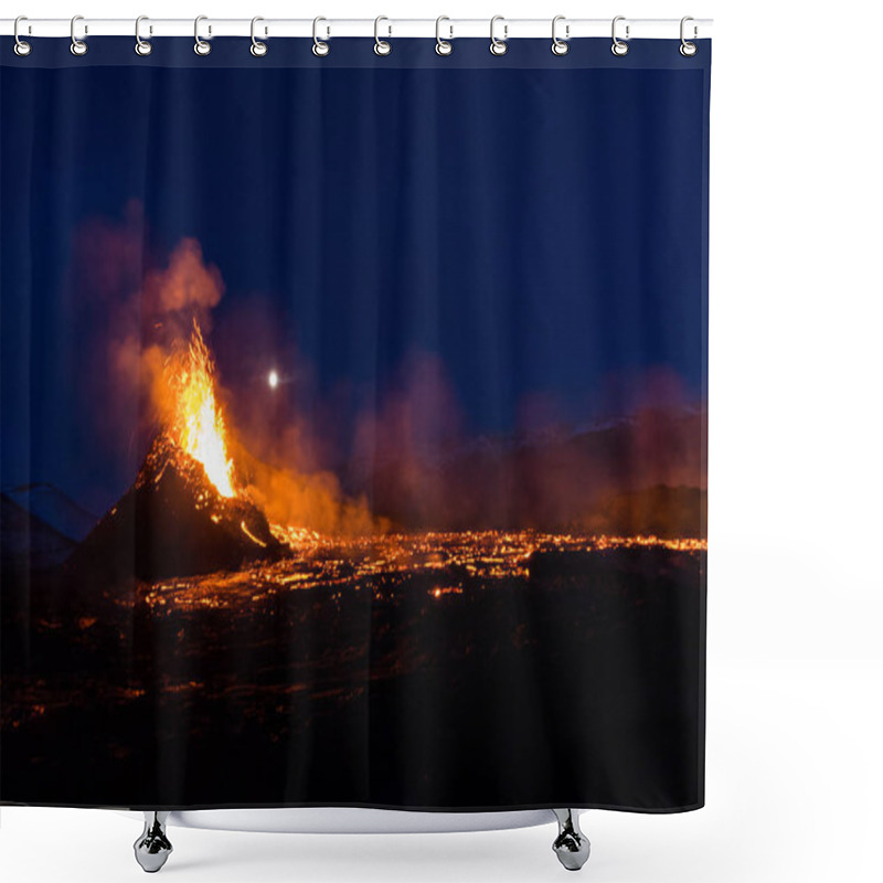 Personality  The Eruption Site Of Geldingadalir Volcano In Fagradalsfjall Mountain On The Reykjanes Peninsula In Iceland Shower Curtains