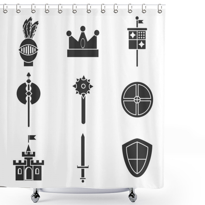 Personality  Knights Icons Set Shower Curtains