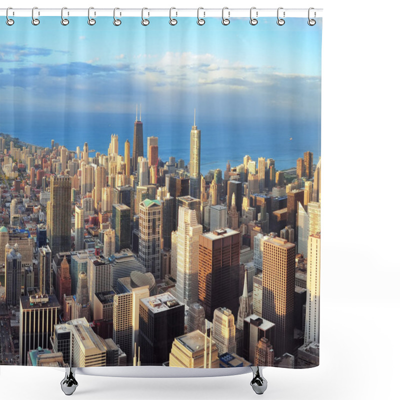 Personality  Chicago Skyline At Sunset Shower Curtains