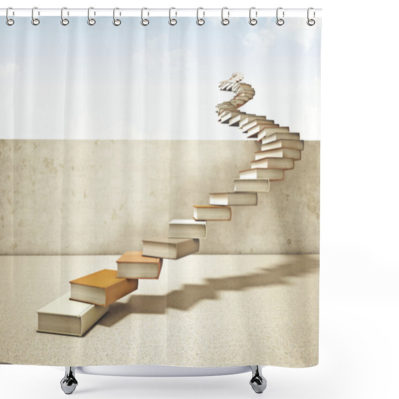 Personality  Books Stair Shower Curtains