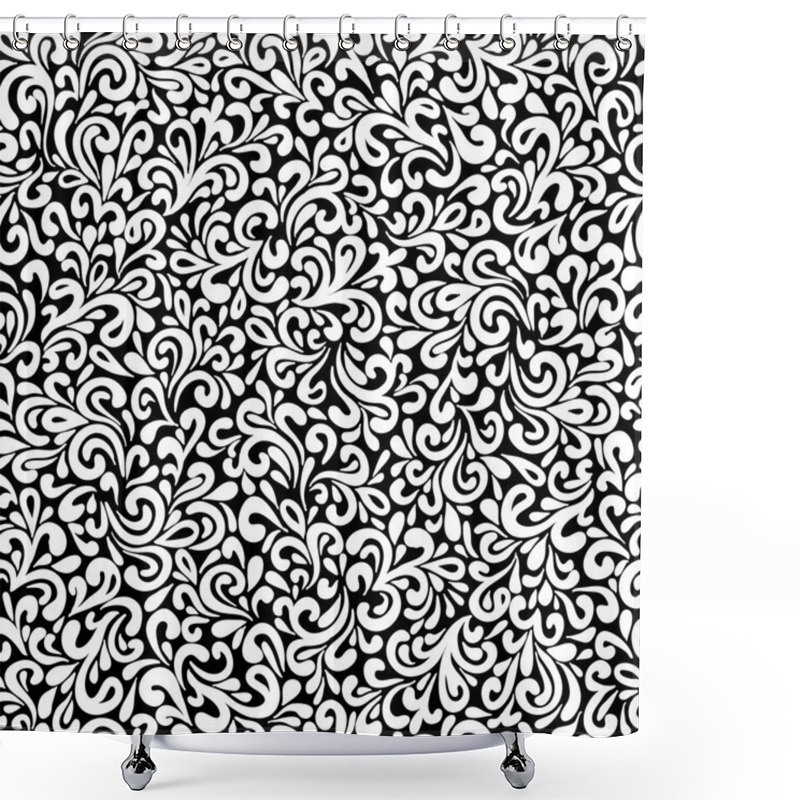 Personality  Wavy Doodle Seamless Pattern Shower Curtains