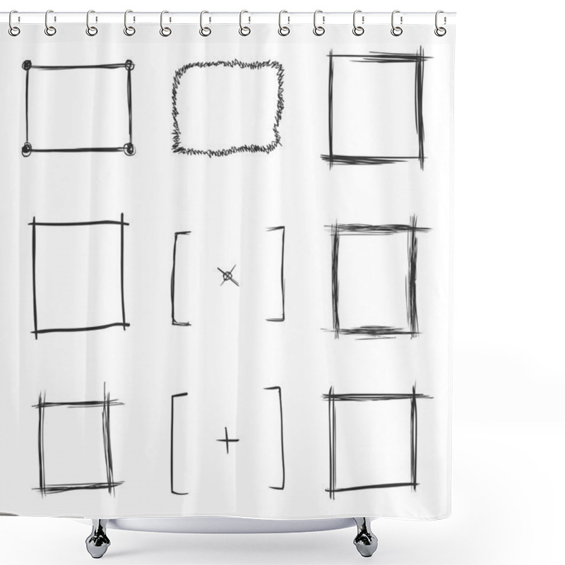 Personality  Sketch Abstract Doodles Shower Curtains