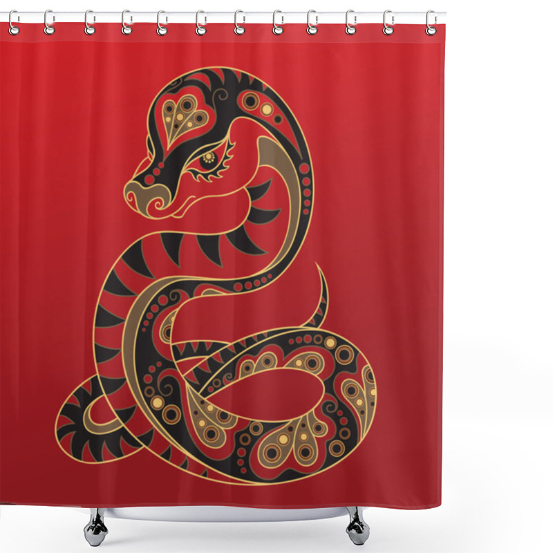 Personality  Year Of The Snake. Chinese Horoscope Animal Sign Shower Curtains