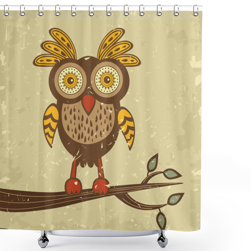 Personality  Beautiful Retro Style Owl Shower Curtains