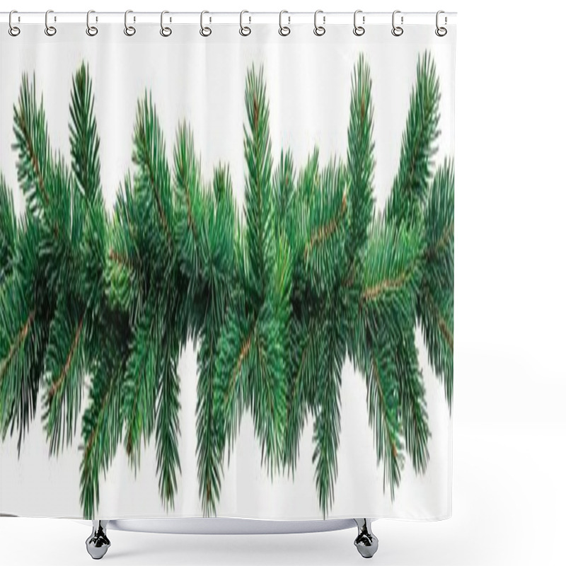 Personality  Lush Green Pine Garland Perfect For Festive Decorations. Shower Curtains