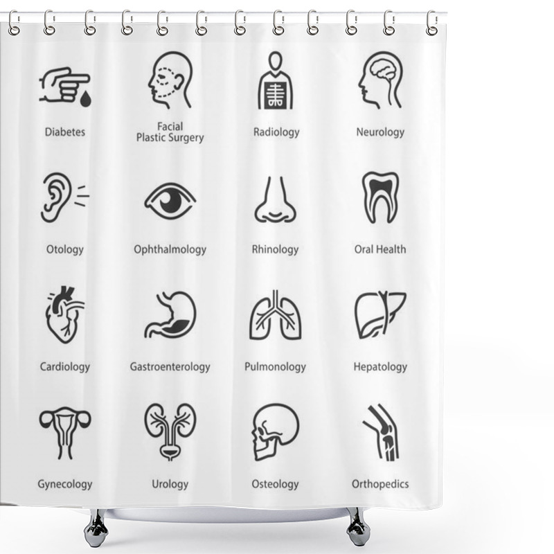 Personality  Medical & Health Care Icons Set 1 - Specialties Shower Curtains