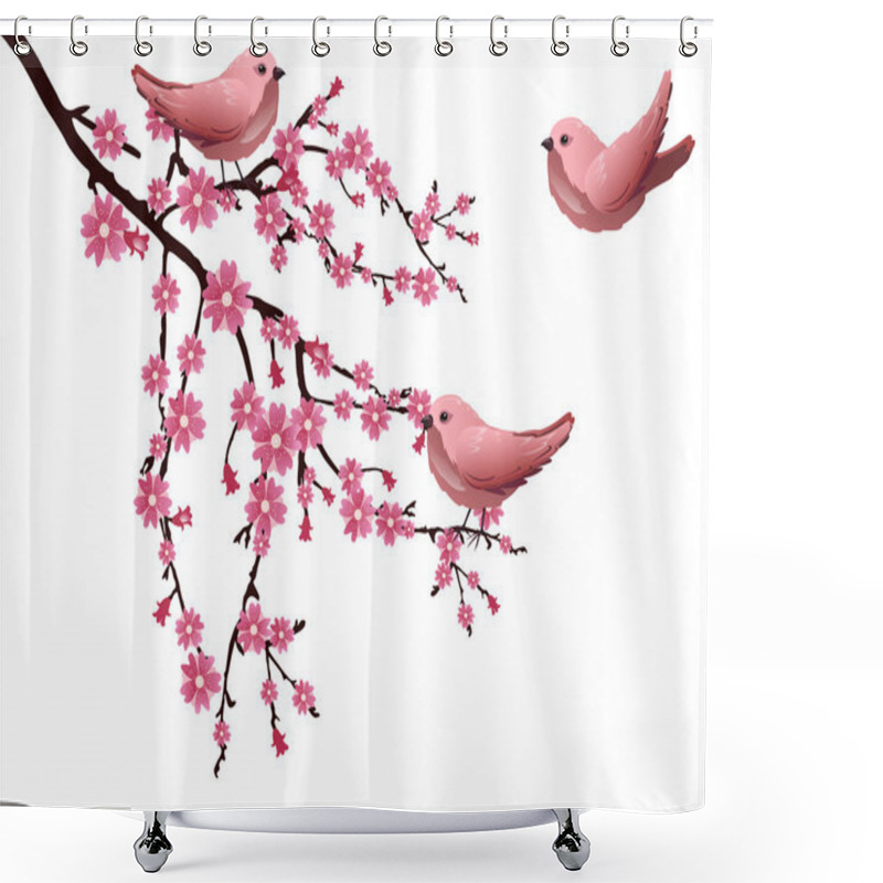 Personality  Cherry Blossom Shower Curtains