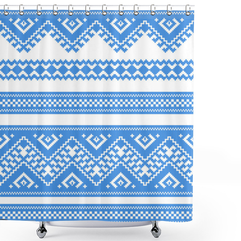 Personality  Embroidered Good Like Handmade Cross-stitch Ethnic Shower Curtains