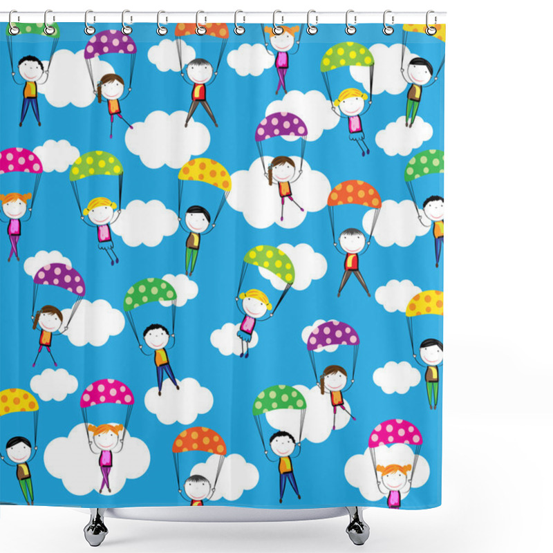 Personality  Happy Kids Shower Curtains