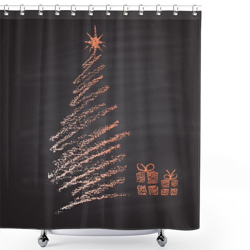 Personality  Christmas Tree And Gift Boxes Shower Curtains