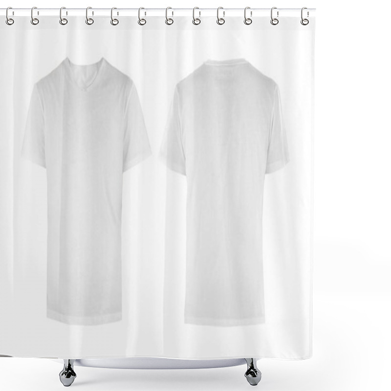 Personality  Front And Back Views Of T-shirt   Shower Curtains