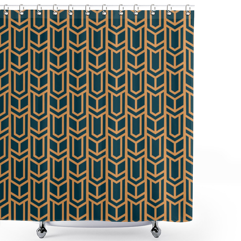 Personality  Vector Seamless Pattern. Modern Stylish Abstract Texture. Repeating Geometric Tiles From Striped Elements Shower Curtains