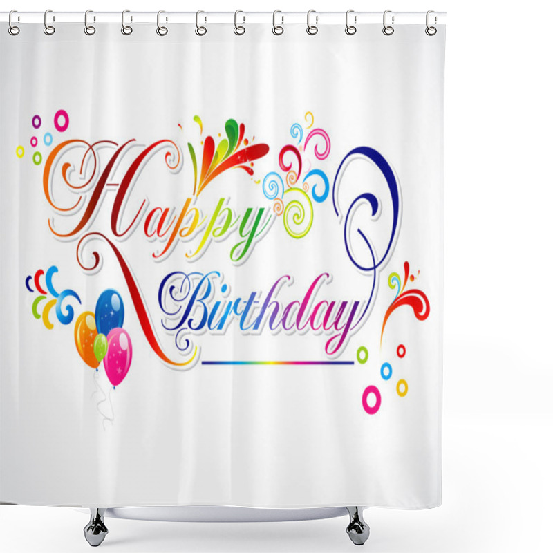 Personality  Abstract Happy Birthday Card Shower Curtains