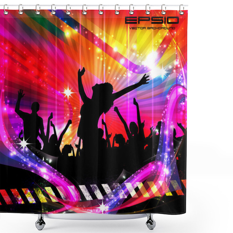 Personality  Music Event Background. Vector Eps10 Illustration. Shower Curtains