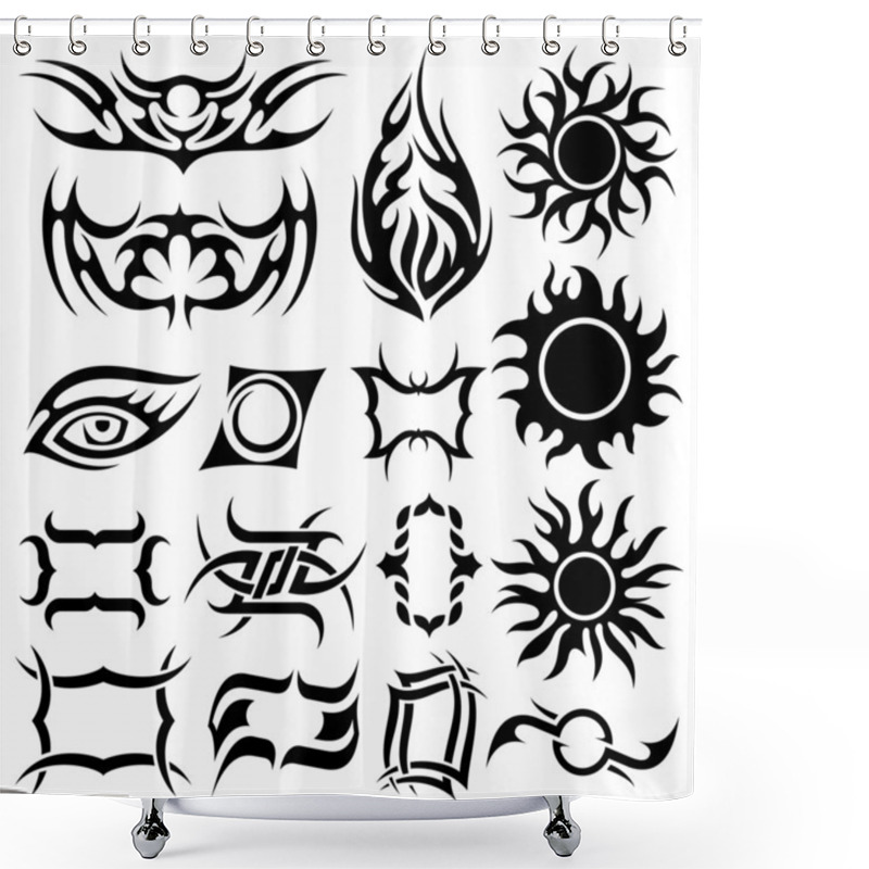 Personality  Tattoo Set Shower Curtains