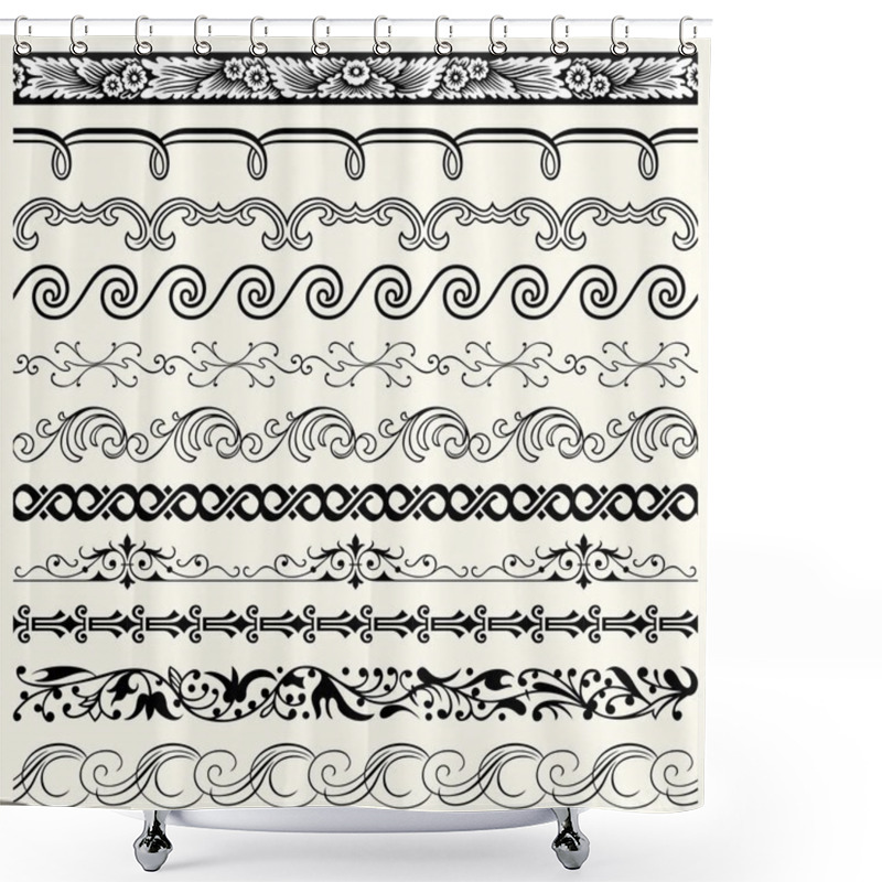 Personality  Design Horizontal Elements Shower Curtains