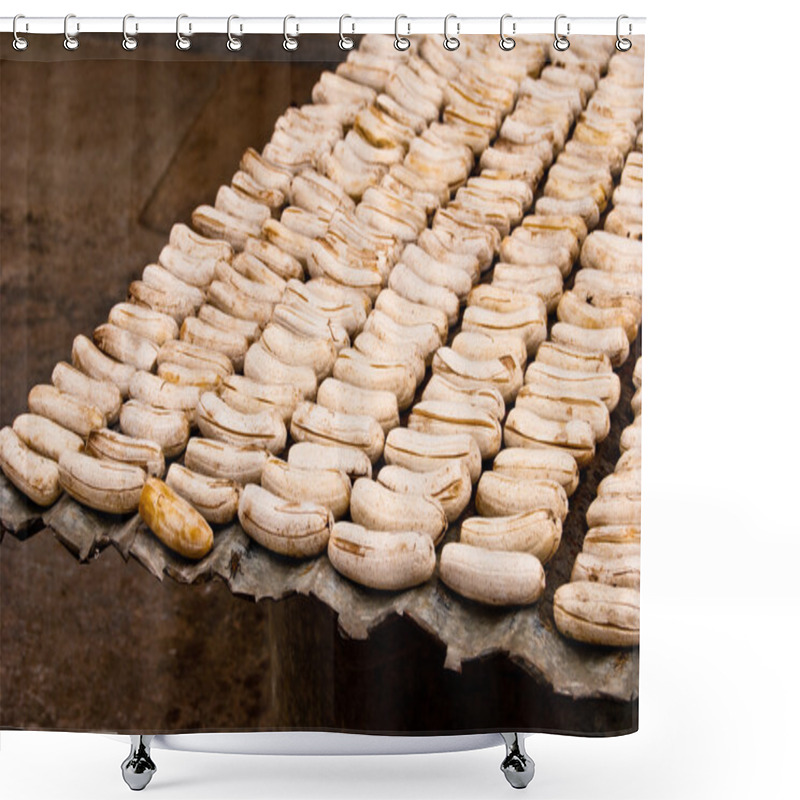 Personality  Outdoor Drying Of Peeled Bananas Shower Curtains