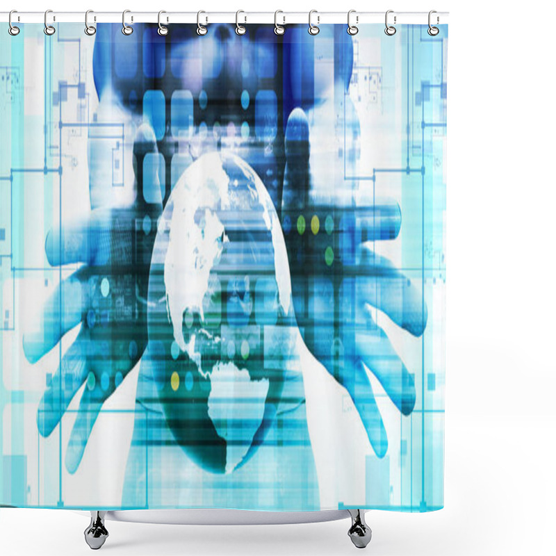 Personality  Virtual Background Concept Art Shower Curtains