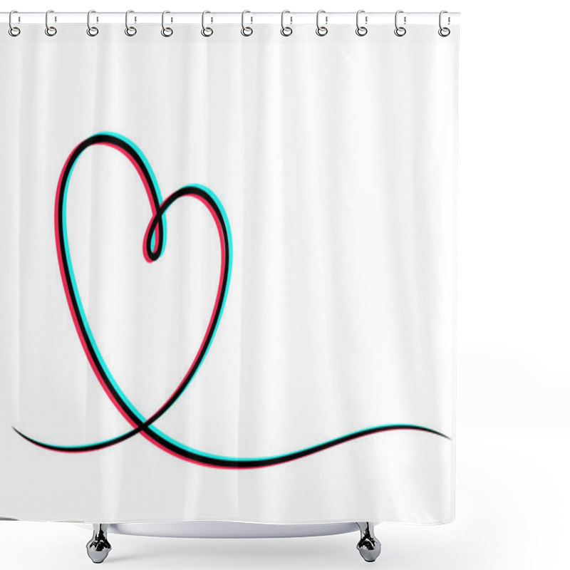 Personality  Vector Illustration Of Heart Shape Frame. Perfect For Design Elements From New Years Greeting Cards, Christmas Day And Celebration Parties. Love Frame. Shower Curtains