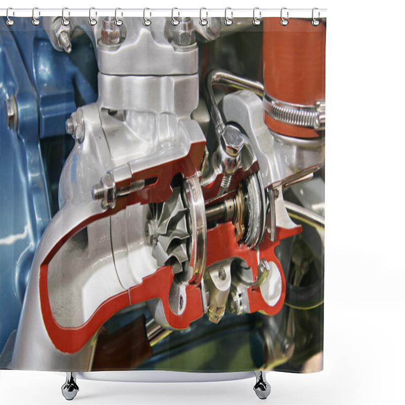 Personality  Turbo-compressor Cross Section Shower Curtains