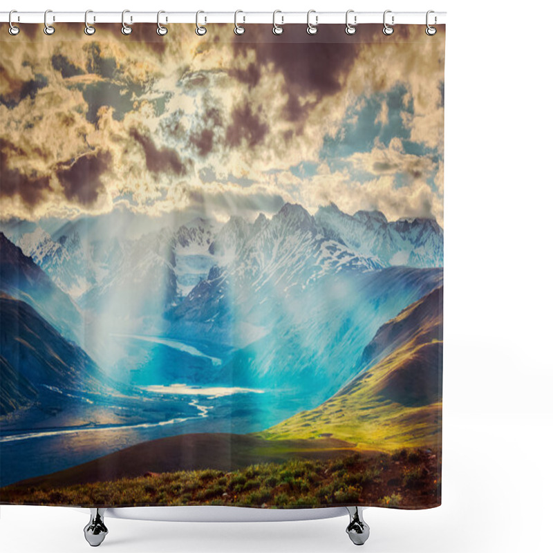 Personality  HImalayan Landscape With Himalayas Mountains Shower Curtains