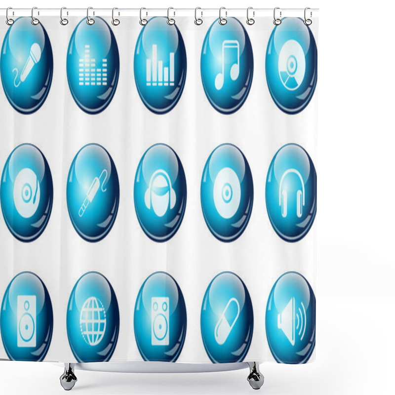 Personality  Music And Dance Icons Shower Curtains