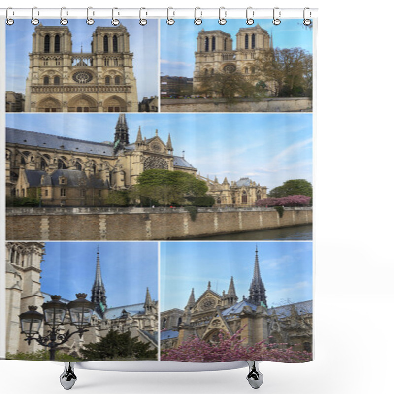 Personality  Notre Dame De Paris Collage. Shower Curtains