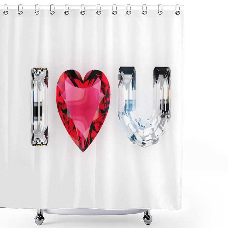 Personality  I Love You  Inscription Shower Curtains