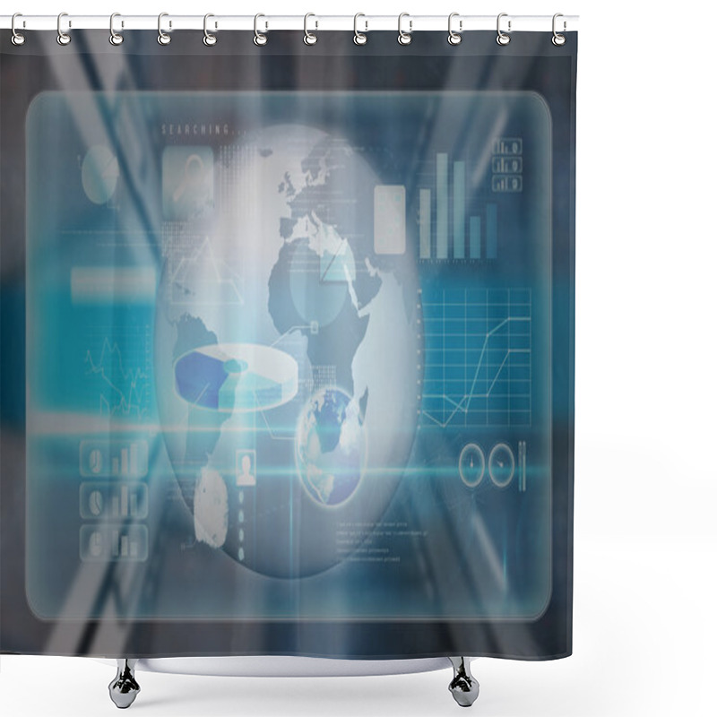 Personality  Composite Image Of Silver Earth Shower Curtains