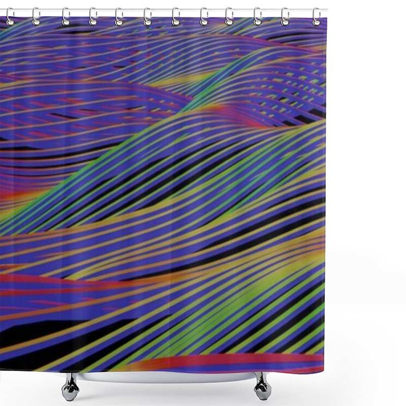 Personality  Vibrant Abstract Lines With Gradient Motion Flow Shower Curtains