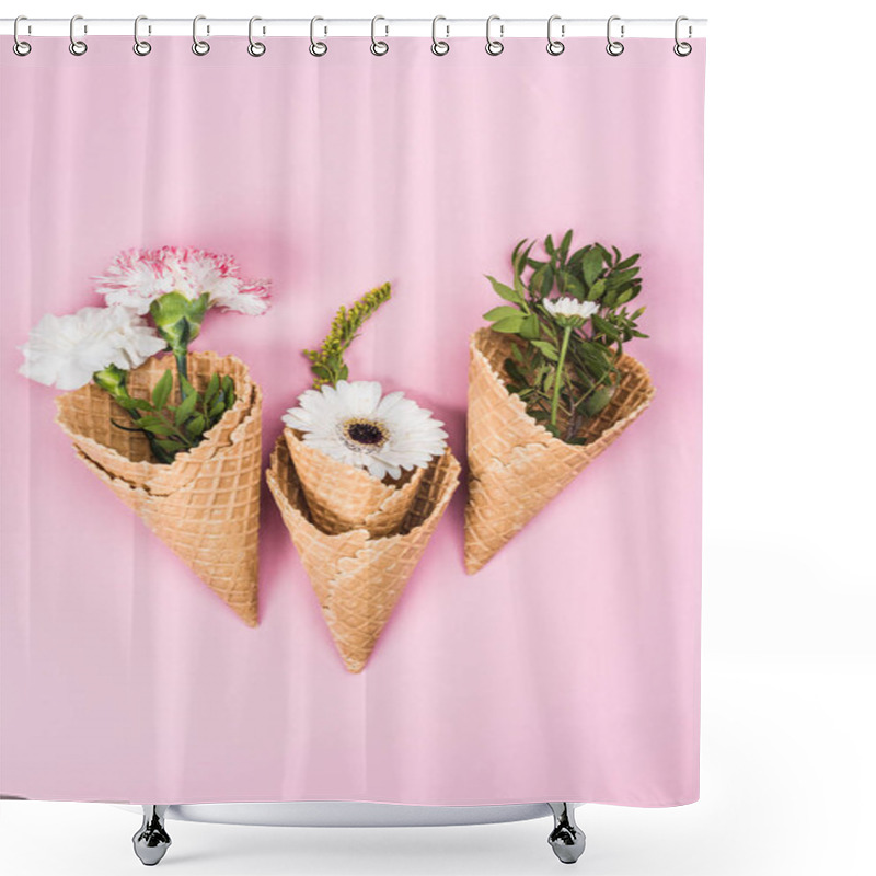 Personality  Flowers In Sugar Cones Shower Curtains